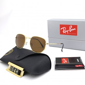 Ray Ban RB3548 Sunglasses Brown/Gold with Black
