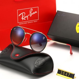 Ray Ban RB3647 Sunglasses Blue/Gold with Red