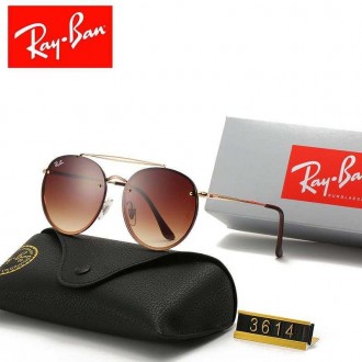 Ray Ban RB3614 Sunglasses Brown/Gold with Brown