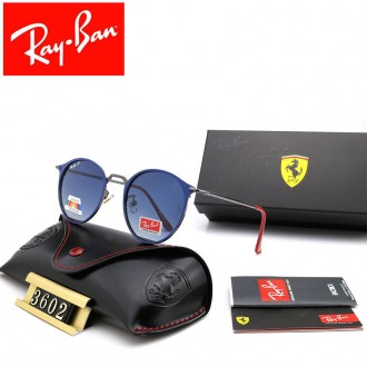 Ray Ban RB3602 Sunglasses Blue/Grey with Red