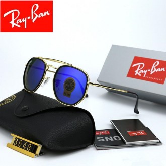 Ray Ban RB3648 Sunglasses Mirror Dark Blue/Gold with Black