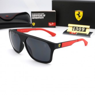 Ray Ban RB4309 Sunglasses Black/Red with Black
