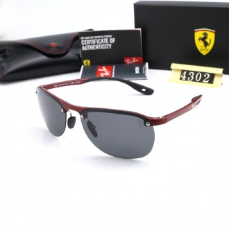 Ray Ban RB4302 Sunglasses Black/Dark Red with Black