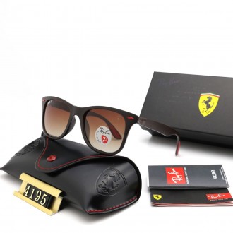 Ray Ban RB4195 Sunglasses Brown/Brown with Red