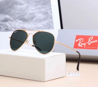 Ray Ban RB8125 Sunglasses Green/Gold with Black