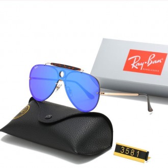 Ray Ban RB3581 Sunglasses Mirror Hyper Dark Blue/Tortoise with Black