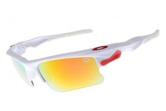 Oakley fast jacket Sunglasses polished white/fire iridium