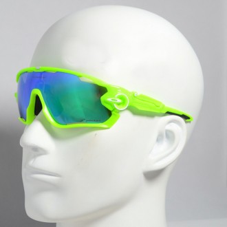 Oakley Jawbreaker Sunglasses Bright Green/Prizm Blue