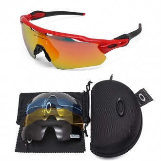 Oakley radar ev Sunglasses Polished Fire / Orange Iridium lens