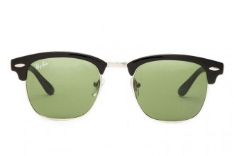 Ray Ban RB3016 Clubmaster Sunglasses Black/Clear Green