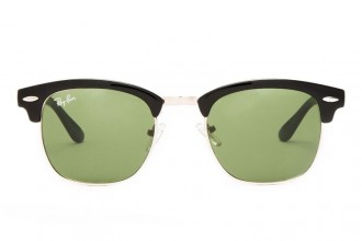 Ray Ban RB3016 Clubmaster Sunglasses Black/Light Green