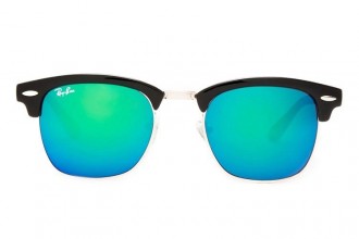 Ray Ban RB3016 Clubmaster Sunglasses Black/Blue Iridium