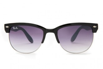 Ray Ban RB3016 Clubmaster Sunglasses Black/Light Purple
