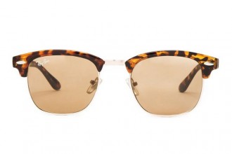 Ray Ban RB3016 Clubmaster Sunglasses Tortoise/Light Gold
