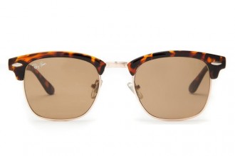 Ray Ban RB3016 Clubmaster Sunglasses Tortoise/Light Brown