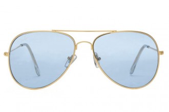 Ray Ban RB3025 Aviator Sunglasses Gold/Light Blue
