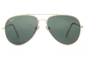 Ray Ban RB3025 Aviator Sunglasses Gold/Dark Green