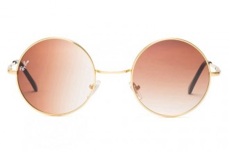 Ray Ban RB3088 Round Sunglasses Metal Gold/Light Ruby