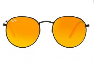 Ray Ban RB3089 Round Sunglasses Black/Orange Gradient