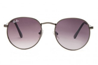 Ray Ban RB3089 Round Sunglasses Black/Light Purple Gradient