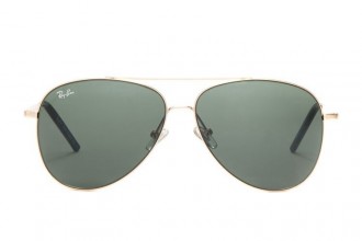 Ray Ban RB3811 Aviator Sunglasses Gold/Dark Green