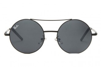 Ray Ban RB3813 Round Sunglasses Metal Black/Dark Gray