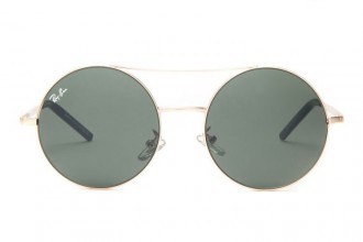 Ray Ban RB3813 Round Sunglasses Metal Gold/Gray