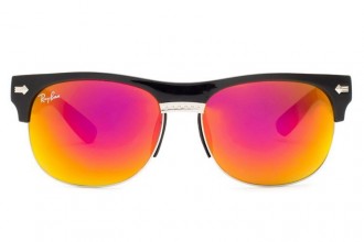 Ray Ban RB20257 Clubmaster Sunglasses Black/Crystal Orange