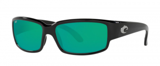 Costa Caballito Mens Sunglasses Shiny Black/Green Mirror