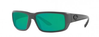 Costa Fantail Mens Sunglasses Matte Gray/Green Mirror