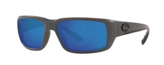 Costa Fantail Mens Sunglasses Matte Gray/Blue Mirror