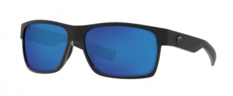 Costa Half Moon Mens Sunglasses Shiny Black/Blue Mirror