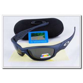 Cheap Oakley Straight Jacket Polarized Sunglasses stone blue Frame Slate grey Iridium Lens Sale