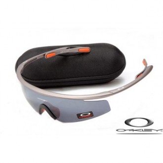 Oakley M Frame Sunglasses Silver Brown Frame Gray Lens OAKLEY20156466