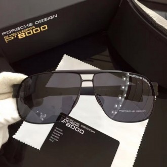 Mens Porsche Design P2520 Sunglasses Silver All Black