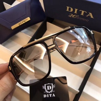 Men's Women's Dita Square Sunglasses Shiny White Mirror