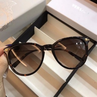Versace Gradient Sunglasses Round Brown Havana Frame