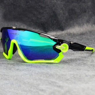 Oakley Sunglasses Jawbreaker green/black Frame ice Iridium Lens silver logo