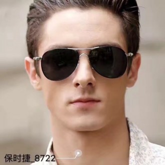 Mens Porsche Silver Design P8722 Sunglasses Polarized Black