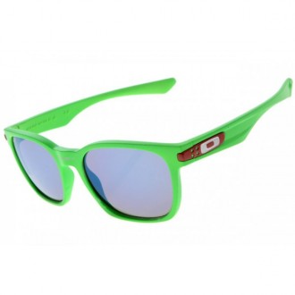 Oakley Garage Rock Sunglasses Round Green Frame Blue Grey Iridium Lens