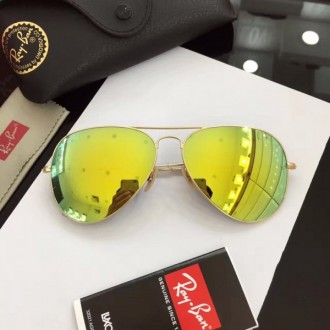 Men's Women's Ray Ban Original Aviator Sunglasses Yellow