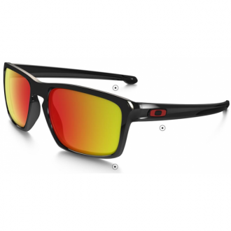 Oakley Sliver Sunglasses Polished Black Frame Ruby Iridium Lens