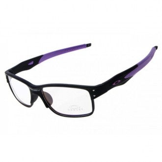 Oakley Crosslink Sunglasses Black Purple Frame Clear Lens