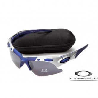 Oakleys Plate Sunglasses Silver Blue Frame Gray Iridium Lens OAKLEY20156248