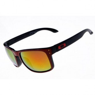 Oakley Holbrook Sunglasses Black Red Frame Fire Yellow Lens