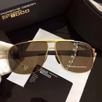 Mens Porsche Design P2520 Sunglasses Gold Brown
