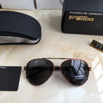 Mens Porsche Design P8811 Sunglasses Black Red