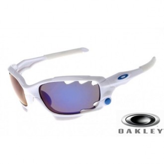 Oakley Racing Jacket Sunglasses Milk White / Ice Blue Vented Iridium