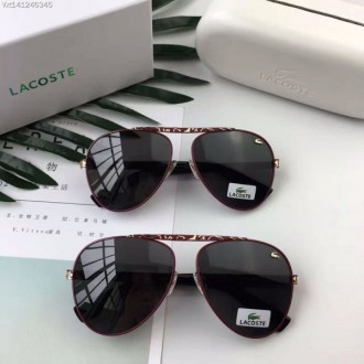 Men's Women's Lacoste Fashion Sunglasses Black Mirror Red Frame