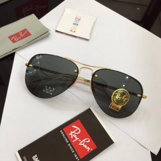 Ray Ban RB3449 Sunglasses Black Lenses Gold Frame